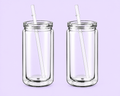 16oz Acrylic Clear Lid and Straw Snow Globe
