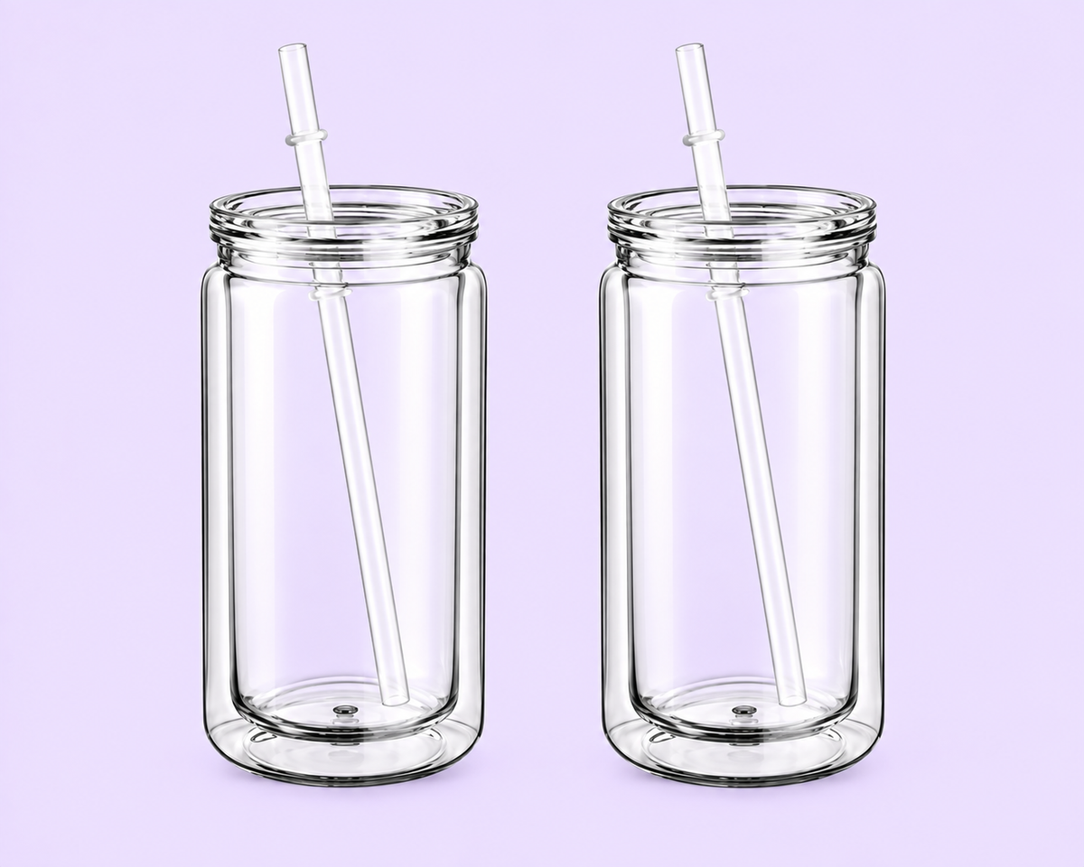 16oz Acrylic Clear Lid and Straw Snow Globe