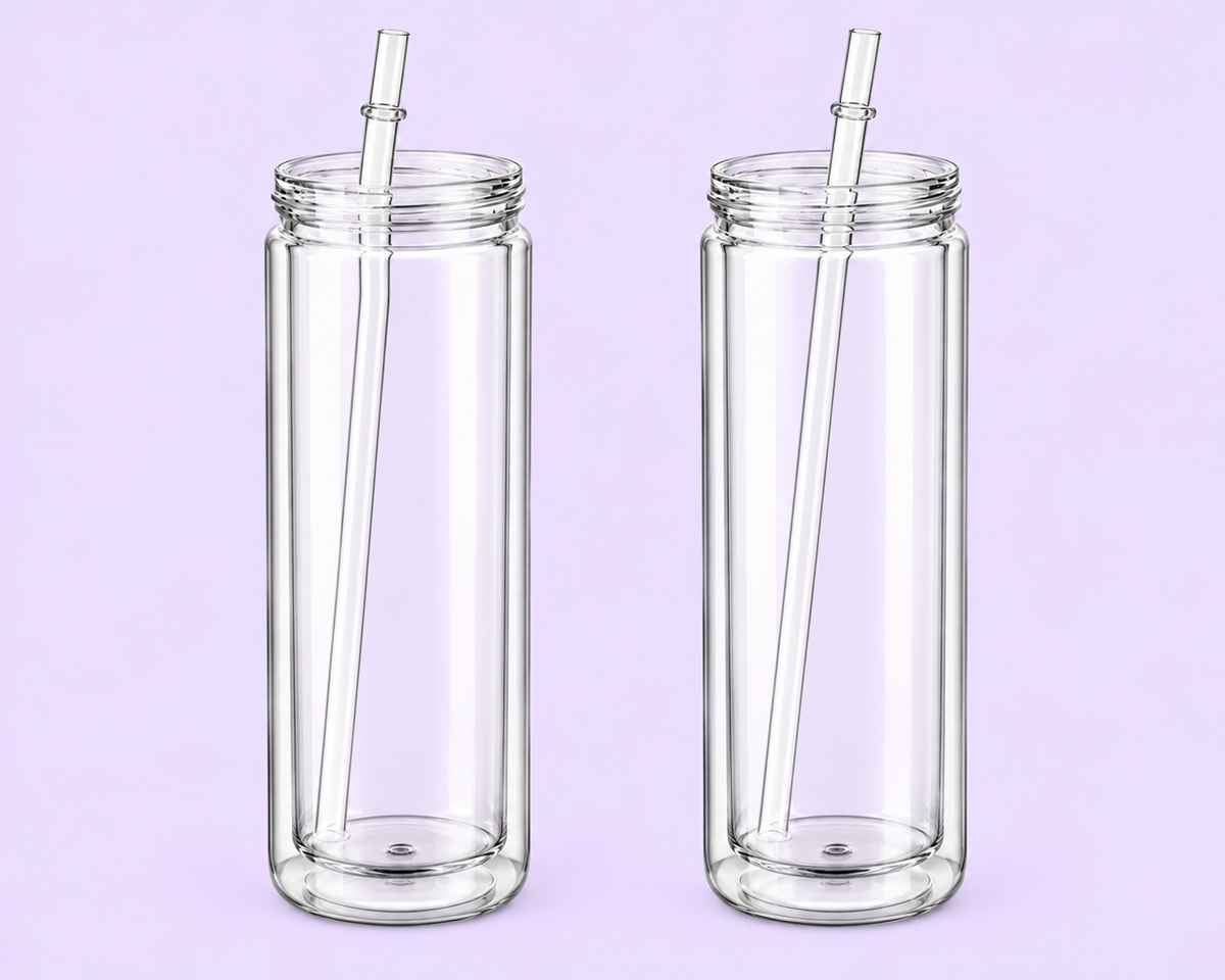 20oz Acrylic Clear Lid and Straw Snow Globe