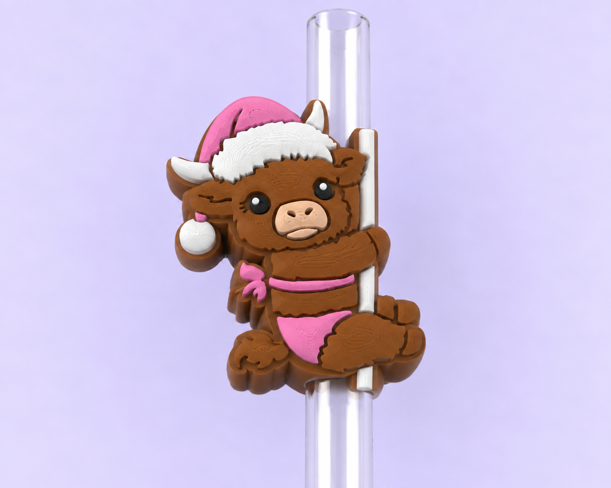 Sexy Christmas Cow In Straw topper