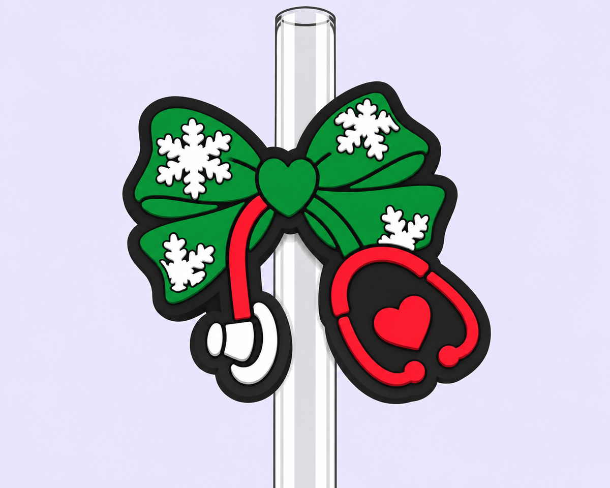 Christmas Nurse Straw  Topper