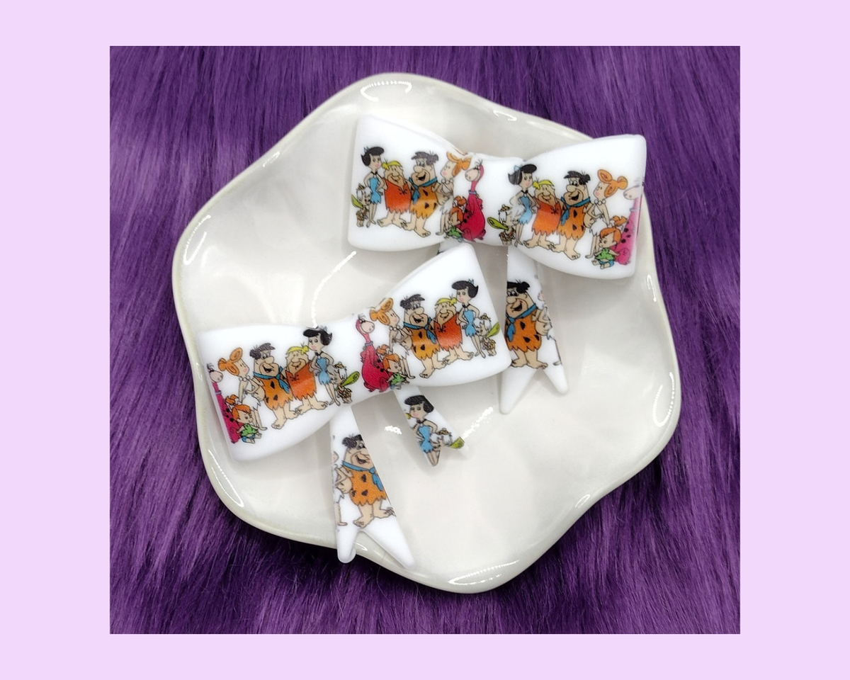 Flintstones 2 Bow Straw Topper