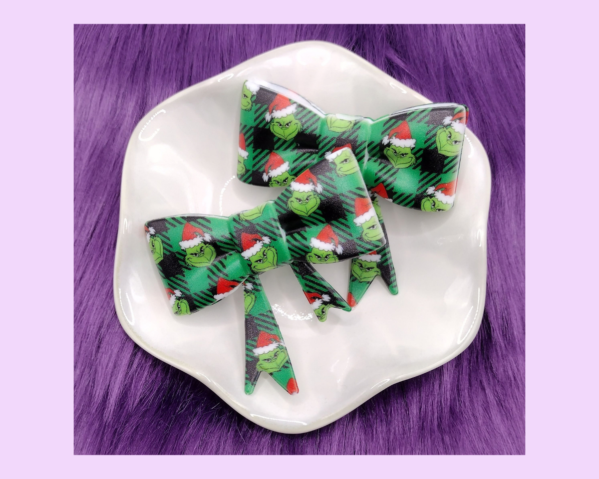 Grinch Bow 1 Straw Topper