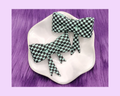 Mint Green and Black Bow Straw Topper
