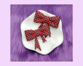Red and Black Bow Straw Topper