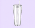 24oz Acrylic Taper Clear Lid and Straw Snow Globe
